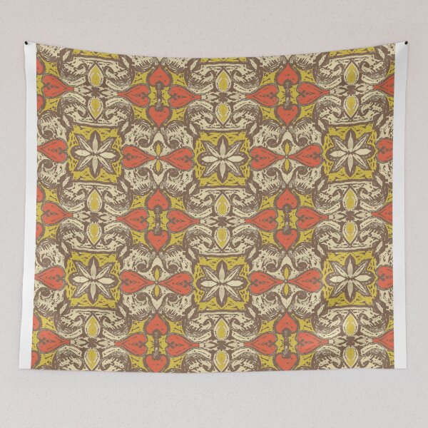 Aperçu de l'œuvre Carrelage vintage floral créée et vendue par Alessandro Remo Mazzoni Remotextiles.