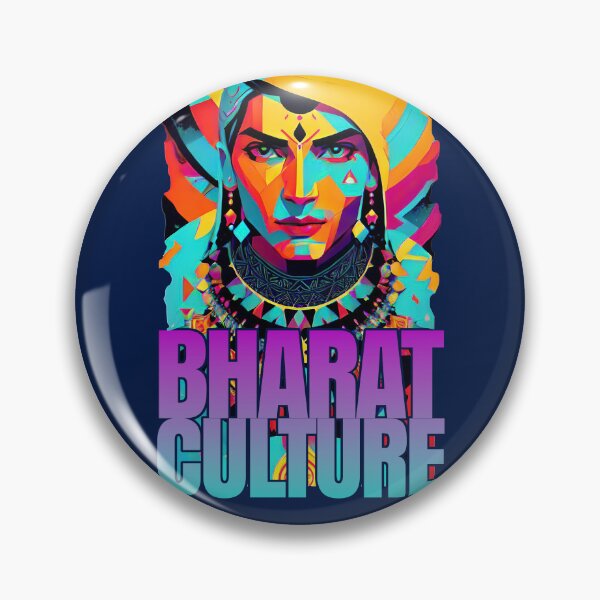 Item preview, bharat indian culture sticker style graphic illustration designed and sold by ironpalette.