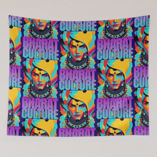 Item preview, bharat indian culture sticker style graphic illustration designed and sold by ironpalette.