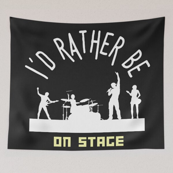 Item preview, I´d rather be on music stage, white text and image. Gifts & Merchandise designed and sold by LindaLG.