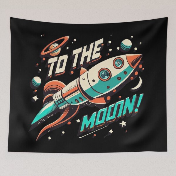 Item preview, Vintage To The Moon designed and sold by WallAndAll.