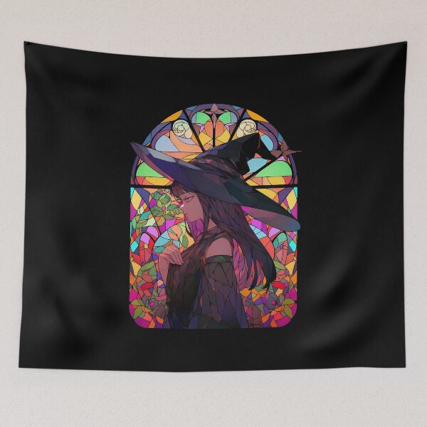 Item preview, Colorful stained glass witch halloween 2023 designed and sold by octoboobs.