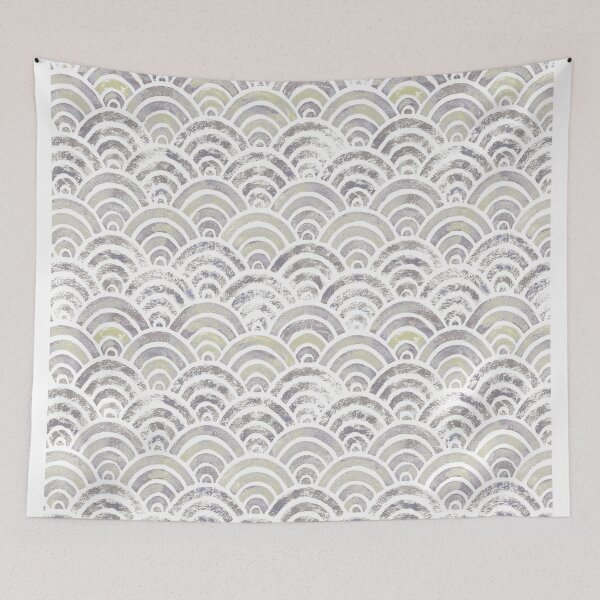 Item preview, Fish scales japanese pastel white designed and sold by Alessandro Remo Mazzoni Remotextiles.