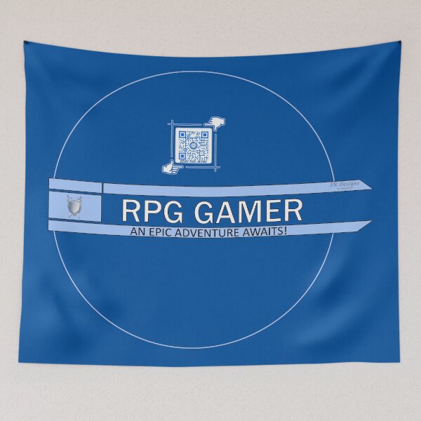 Item preview, RPG Gamer - An Epic Adventure Awaits! Gaming Logo V3 (Blue/White) designed and sold by Visual Resolutions.