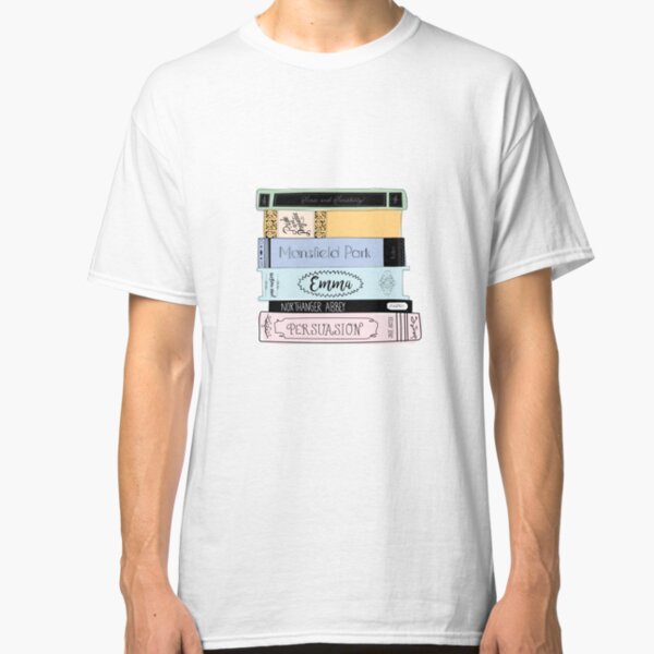 Jane Austen Book Stack - Colour Classic T-Shirt