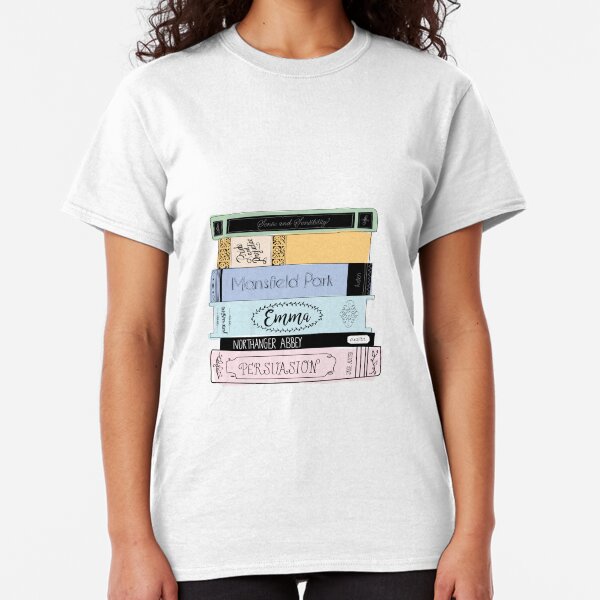 Jane Austen Book Stack - Colour Classic T-Shirt