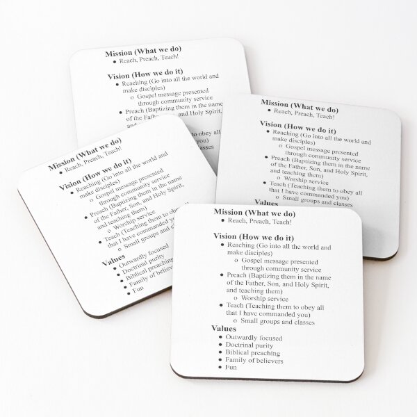 Item preview, Mission, Vision, Values designed and sold by Foundation475.