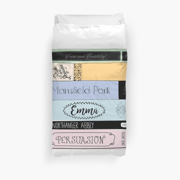 Jane Austen Book Stack - Colour Duvet Cover