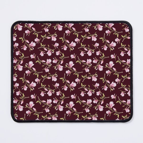 Item preview, Watercolor pink Magnolia Seamless Pattern Dark background Hand painted illustration designed and sold by BartolArt.