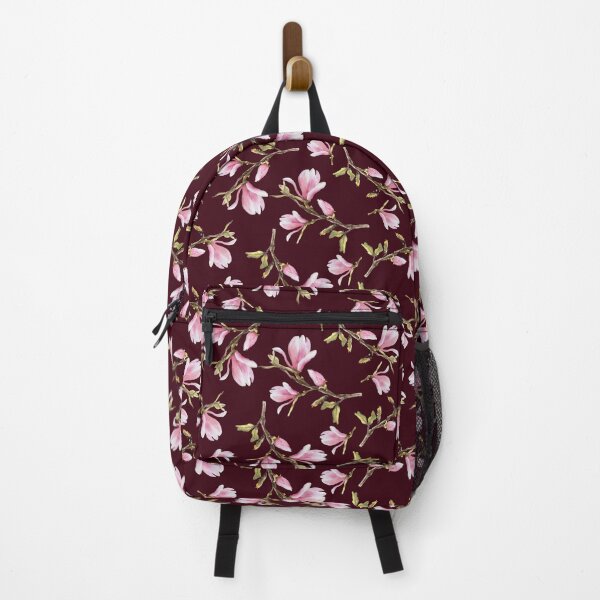 Item preview, Watercolor pink Magnolia Seamless Pattern Dark background Hand painted illustration  designed and sold by BartolArt.