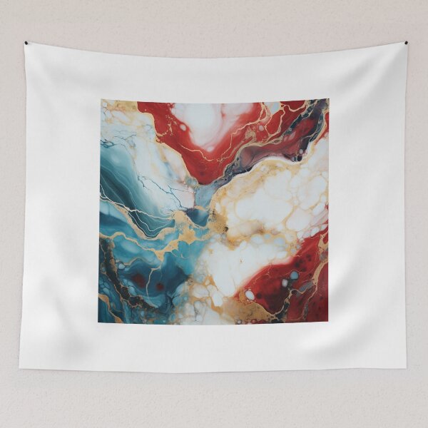 Item preview, Multicolor luxury red and blue marble pattern designed and sold by SmileshareShop.