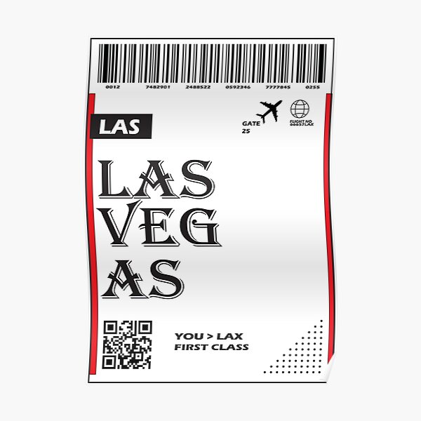 Las Vegas Boarding Pass iPhone Case - Blanc Space