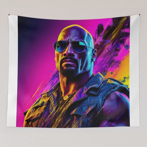 Item preview, The Rock Dwayne Johnson neon retro designed and sold by onespin.