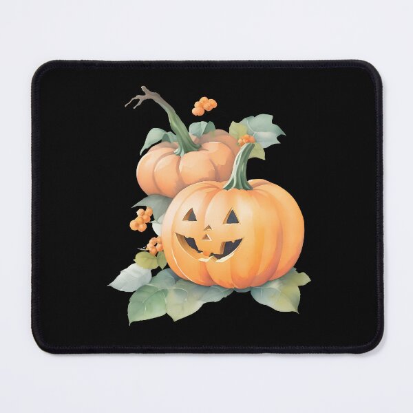 Item preview, Watercolor Hand Drawn Two Naughty Halloween Pumpkins designed and sold by BloomCatB.
