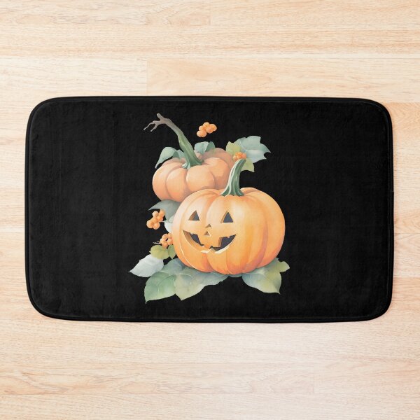 Item preview, Watercolor Hand Drawn Two Naughty Halloween Pumpkins designed and sold by BloomCatB.