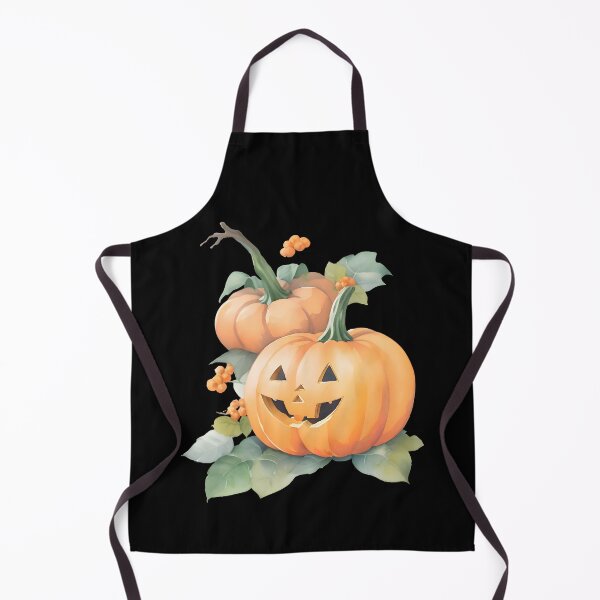 Item preview, Watercolor Hand Drawn Two Naughty Halloween Pumpkins designed and sold by BloomCatB.