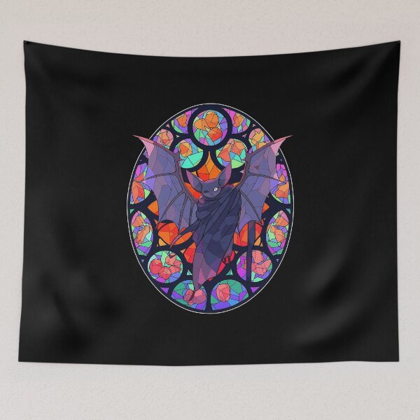Item preview, Colorful stained glass bat halloween 2023 designed and sold by octoboobs.