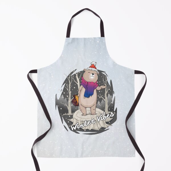 Item preview, Winter Vibes, Bear With Scarf In Bisexual Flag Colors designed and sold by Savchuk-Vova.