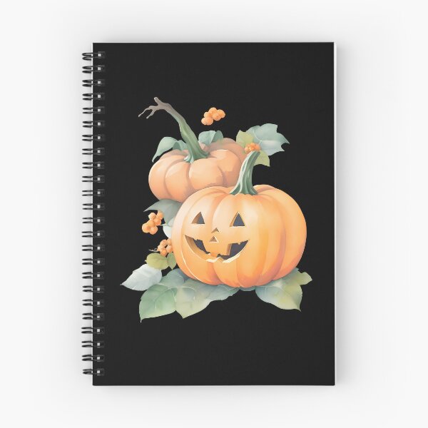 Item preview, Watercolor Hand Drawn Two Naughty Halloween Pumpkins designed and sold by BloomCatB.