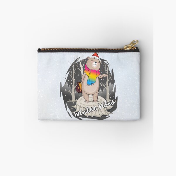 Item preview, Winter Vibes, Bear With Scarf In Pansexual Flag Colors designed and sold by Savchuk-Vova.