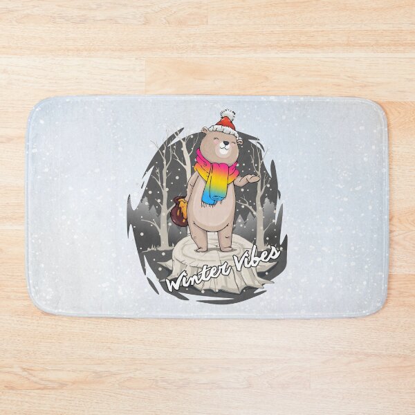 Item preview, Winter Vibes, Bear With Scarf In Pansexual Flag Colors designed and sold by Savchuk-Vova.