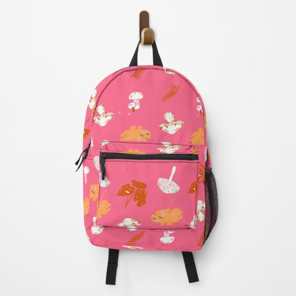 Item preview, Fuchsia Tropical Dreams: White, Orange, Red Mushroom & Monstera designed and sold by ara-designs.