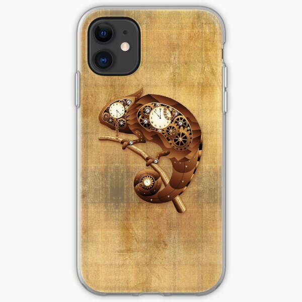 Steampunk Chameleon Vintage Style iPhone Soft Case