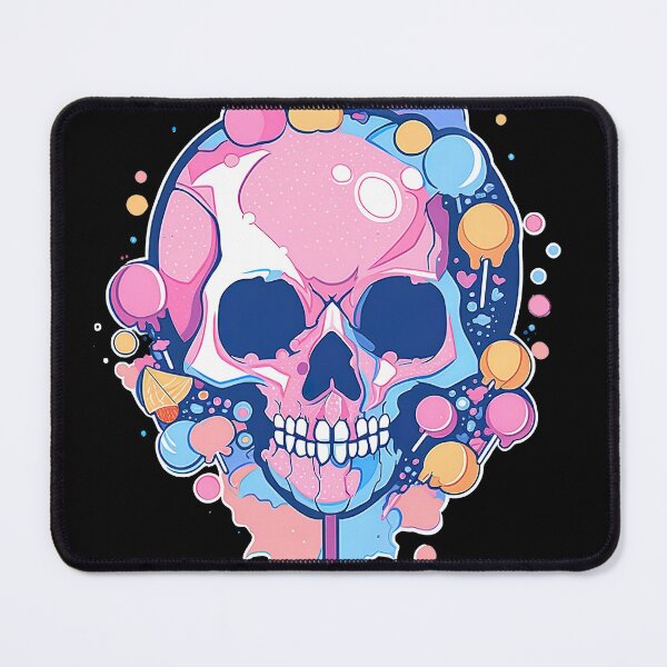 Item preview, Colorful Bubblegum Skull Lollipop Pink and Blue Sweets Juicy Spooky Halloween designed and sold by BubbleBone.