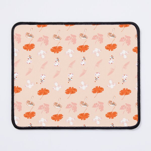 Item preview, Light Pink Jungle Bliss: White, Orange, Pink Mushroom & Monstera designed and sold by ara-designs.