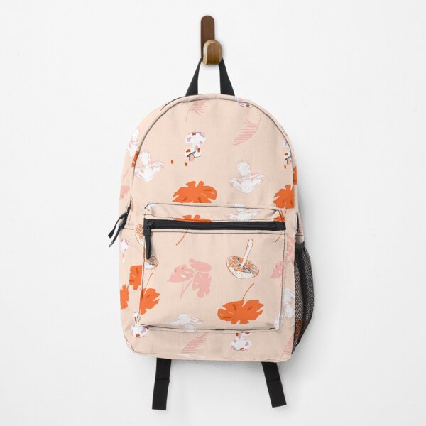 Item preview, Light Pink Jungle Bliss: White, Orange, Pink Mushroom & Monstera designed and sold by ara-designs.