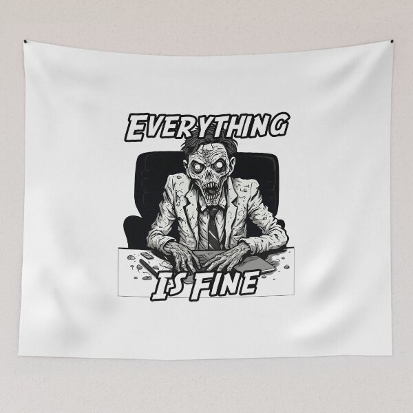 Item preview, Office Zombie Everything Is Fine designed and sold by AngelinaBezm.