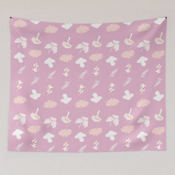 Item preview, Purple Jungle Paradise: White, Orange Mushroom & Monstera designed and sold by ara-designs.