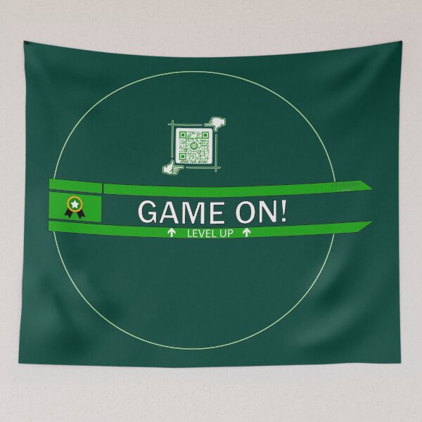 Item preview, Game On! - Level UP Gaming Logo V3 (Green/White) designed and sold by Visual Resolutions.