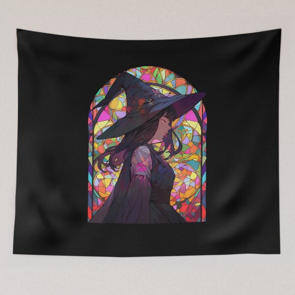 Item preview, Magical stained glass witch girl halloween 2023 designed and sold by octoboobs.