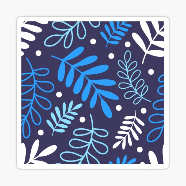 Item preview, Botanical Nature Leaves pattern blue designed and sold by Nicola-Rowe.
