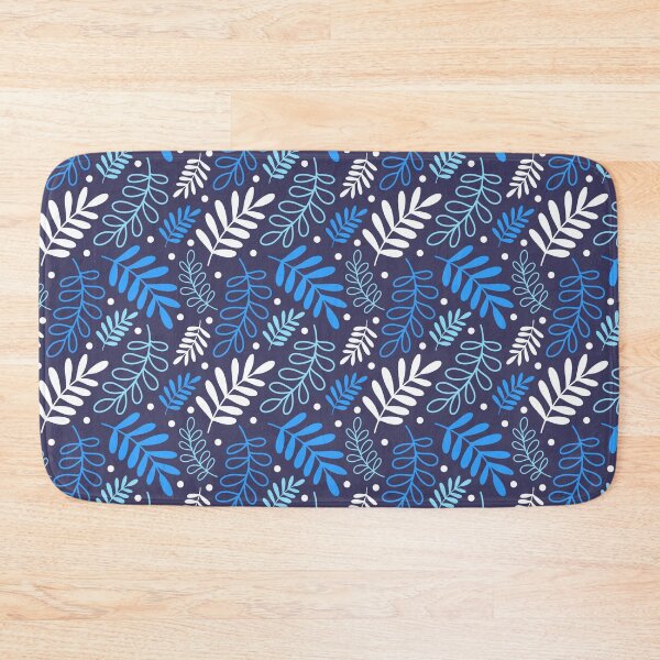 Item preview, Botanical Nature Leaves pattern blue designed and sold by Nicola-Rowe.
