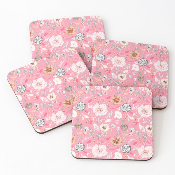 Item preview, Fuchsia Elegance: Soft Pink, White, Orange Big Florals designed and sold by ara-designs.