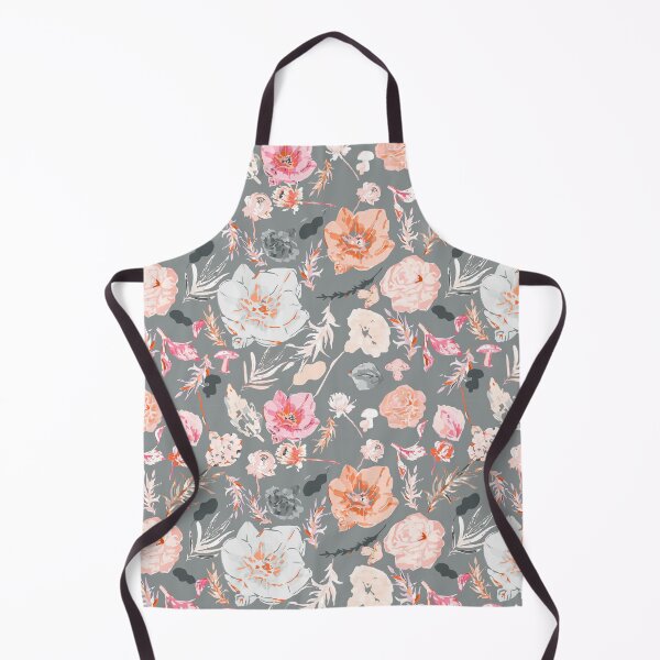 Item preview, Graceful Gray Canvas with Soft Pink, White, and Orange Big Florals designed and sold by ara-designs.