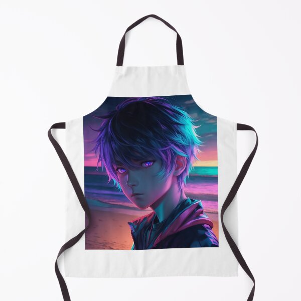 Artikelvorschau, T-Shirt-Design „Neon Beach: Anime Boy's Innocent Glow“. entworfen und verkauft von AyushAIImage01.
