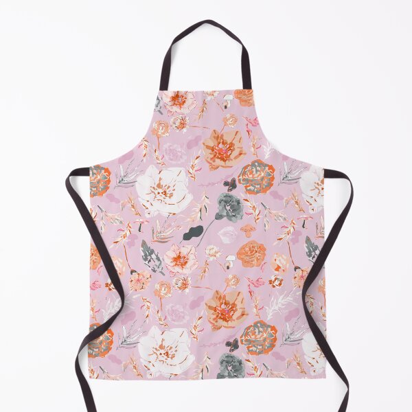 Item preview, Romantic Pink Canvas with Soft Gray, White, and Orange Big Florals designed and sold by ara-designs.