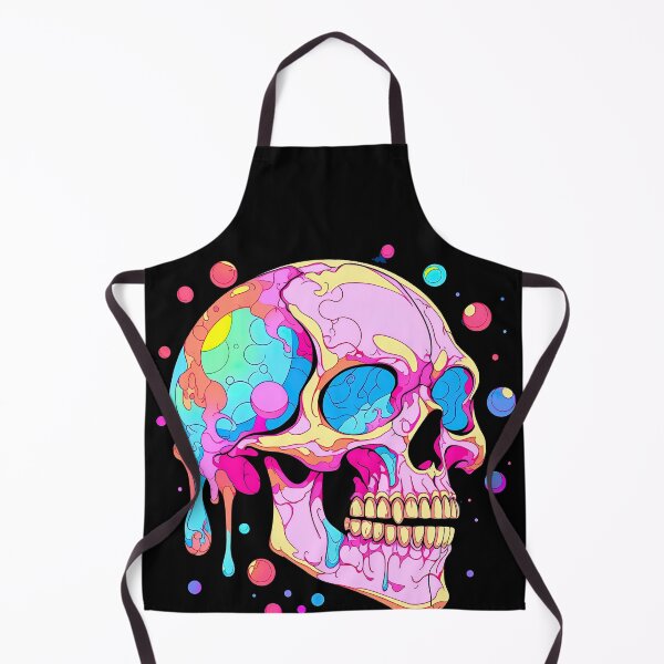 Aperçu de l'œuvre Colorful Bubblegum Skull Lollipop Pink and Blue Sweets Juicy Spooky Halloween créée et vendue par BubbleBone.