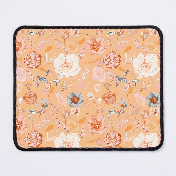 Item preview, Vibrant Orange Canvas with Soft Pink, White, and Orange Big Florals designed and sold by ara-designs.