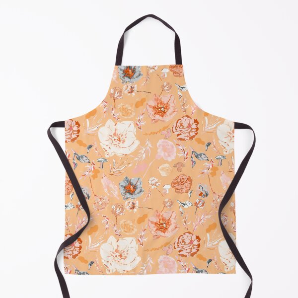 Item preview, Vibrant Orange Canvas with Soft Pink, White, and Orange Big Florals designed and sold by ara-designs.