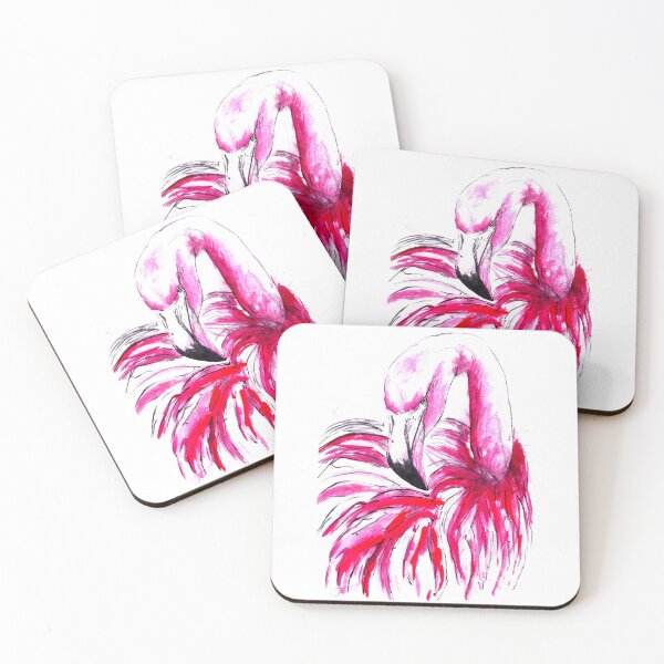 Item preview, Pink flamingo with pink feathers designed and sold by mon-artist.