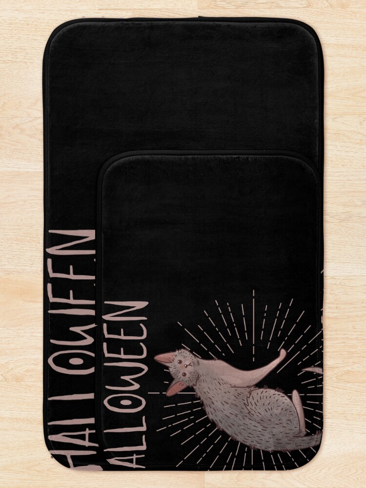 Thumbnail 5 of 6, Bath Mat, Halloween Haunters - Lykoi Werewolf Cat - Halloween design designed and sold by FelineEmporium.