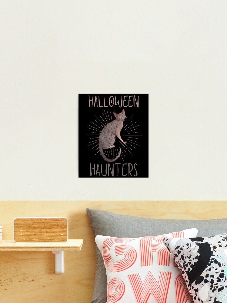 Thumbnail 1 of 3, Photographic Print, Halloween Haunters - Lykoi Werewolf Cat - Halloween design designed and sold by FelineEmporium.