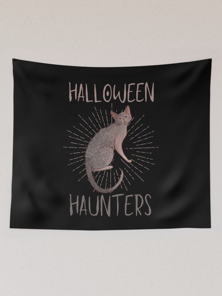 Thumbnail 2 of 3, Tapestry, Halloween Haunters - Lykoi Werewolf Cat - Halloween design designed and sold by FelineEmporium.