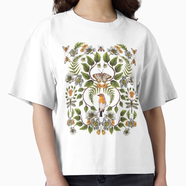 Item preview, Spring Reflection - Floral/Botanical Pattern w/ Birds, Moths, Dragonflies & Flowers designed and sold by somecallmebeth.