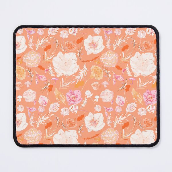 Item preview, Vivid Dark Orange Canvas with Soft Purple, White, and Red Florals designed and sold by ara-designs.