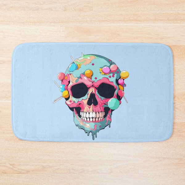 Item preview, Colorful Bubblegum Skull Lollipop Pink and Blue Sweets Juicy Spooky Halloween designed and sold by BubbleBone.